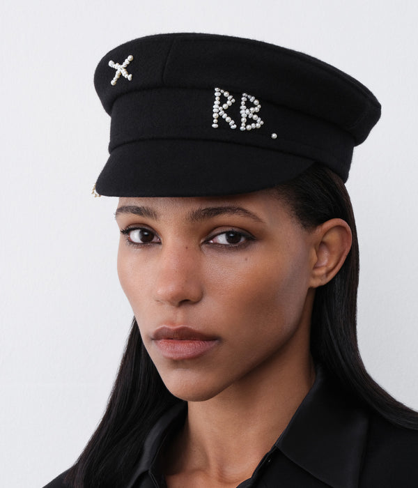 Ruslan Baginskiy Pearls-embellished Baker Boy Cap • RB United States