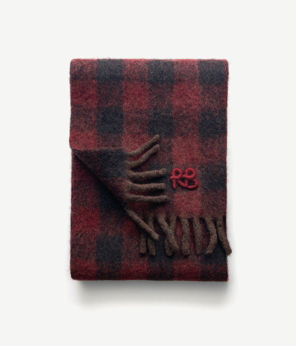 ruslan baginskiy RB-Logo fringed alpaca-blend scarf Mid • RB United States