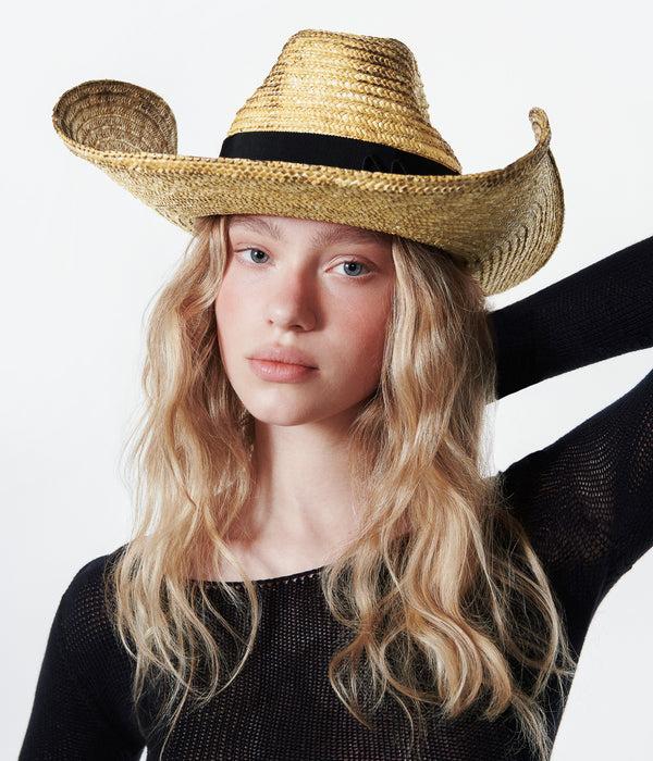 Ruslan Baginskiy Wheat Spikes Embellished "Sunburnt" Cowboy Hat • RB United States