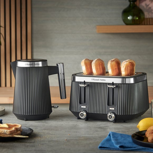 Russell Hobbs Bronte Kettle And Toaster Black 4 Slice
