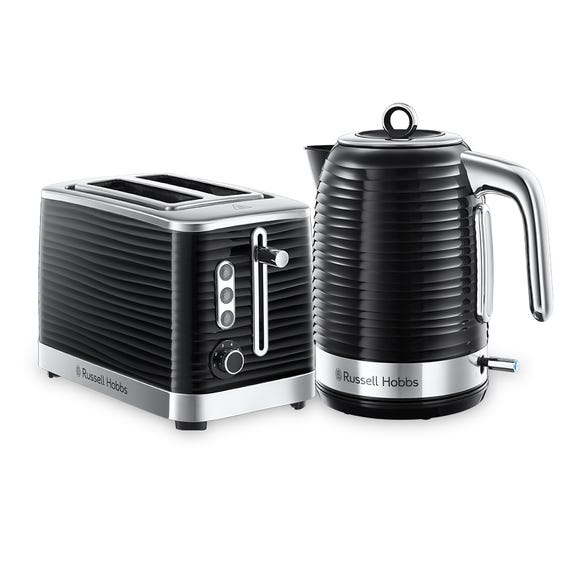 russell hobbs Inspire Kettle and Toaster Set Black 2 Slice