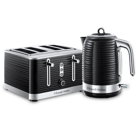 russell hobbs Inspire Kettle and Toaster Set Black 4 Slice