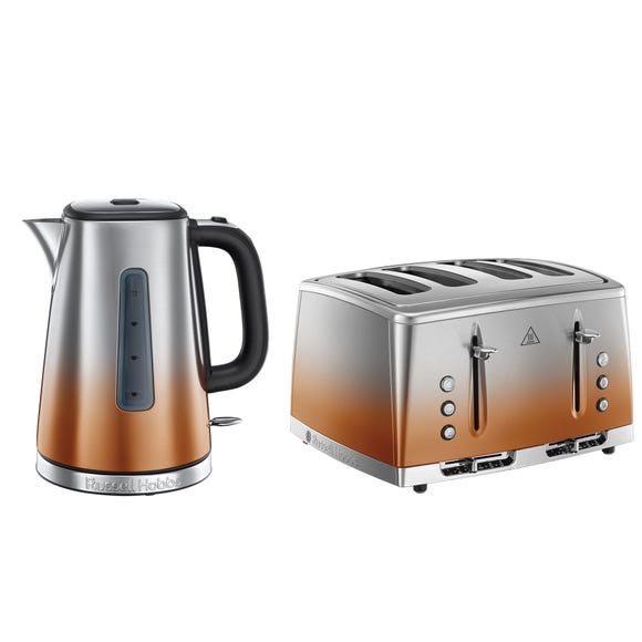 russell hobbs Luna Eclipse Copper Sunset Kettle and 4 Slice Toaster