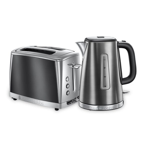 russell hobbs Luna Moonlight Grey Kettle and 2 Slice Toaster