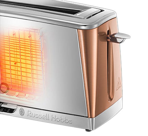 Russell Hobbs Luna Toaster 2 Slice Long Slot Copper