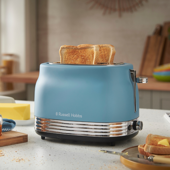 Russell Hobbs Hanley Retro Blue 2 Slice Toaster
