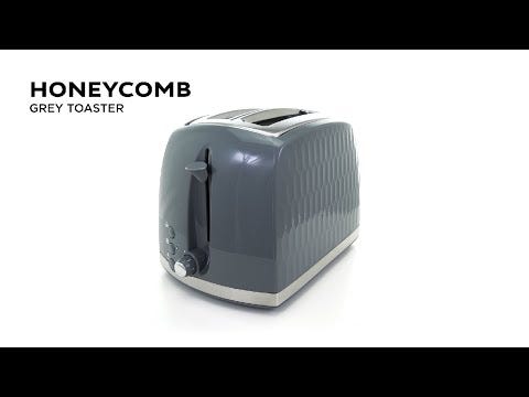 Russell Hobbs Honeycomb 2 Slice Grey Toaster