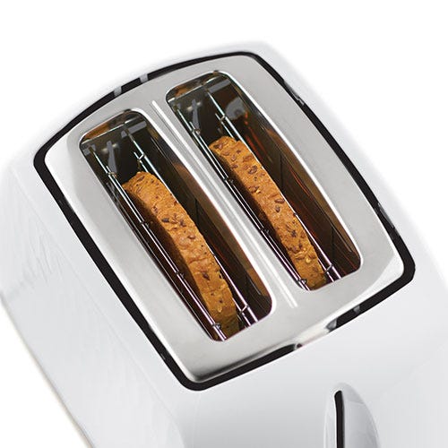 Russell Hobbs Honeycomb 2 Slice White Toaster