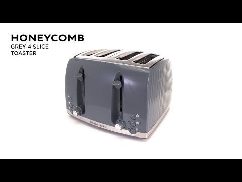 Russell Hobbs Honeycomb 4 Slice Grey Toaster