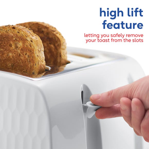 Russell Hobbs Honeycomb 4 Slice White Toaster