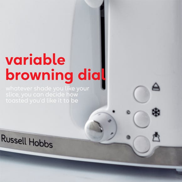 Russell Hobbs Honeycomb 4 Slice White Toaster