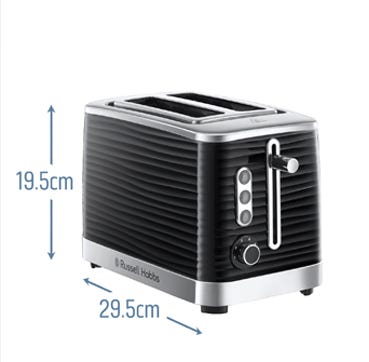 Russell Hobbs Inspire 2 Slice Black Toaster