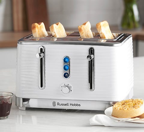Russell Hobbs Inspire 4 Slice White Toaster