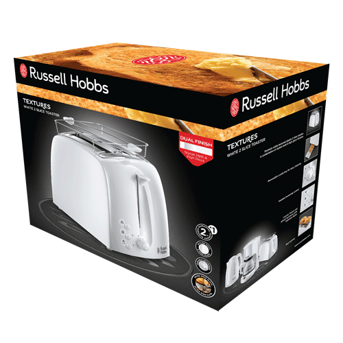 Russell Hobbs Textures 2 Slice Toaster - White