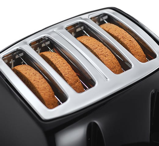 Russell Hobbs Textures 4 Slice Toaster - Black