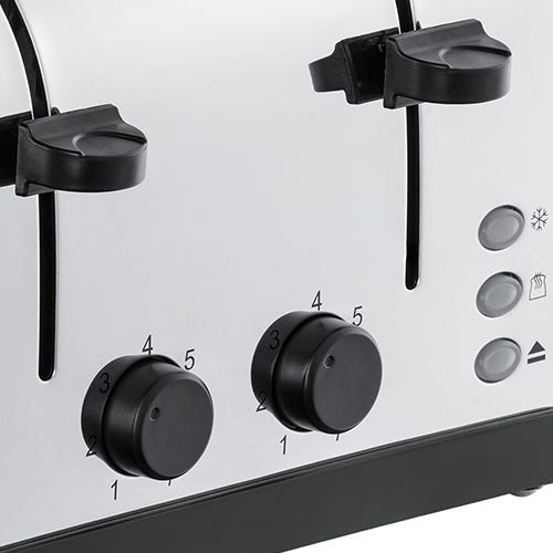 Russell Hobbs Stainless Steel Black 4 Slice Toaster