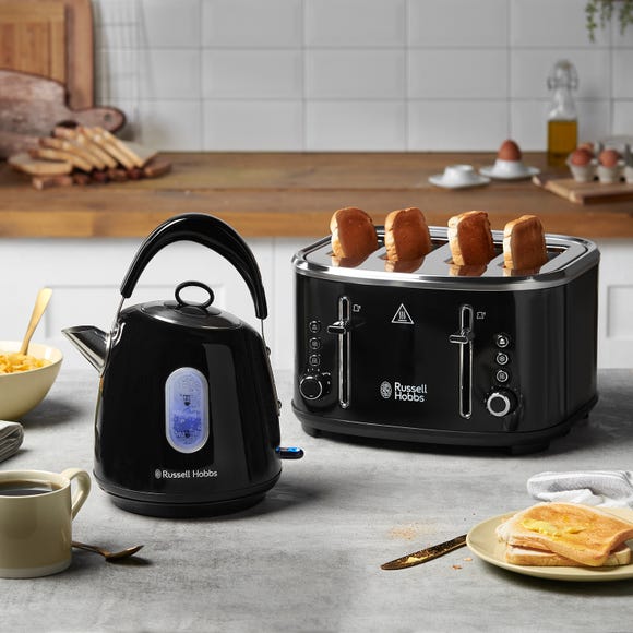 Russell Hobbs Stylevia Kettle And Toaster Black 4 Slice