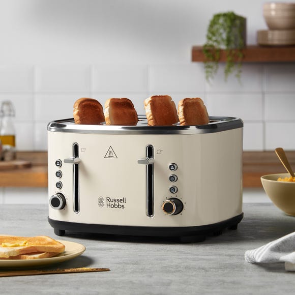 Russell Hobbs Stylevia Kettle And Toaster Cream 4 Slice