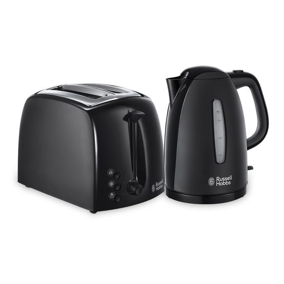 russell hobbs Textures Black Kettle and 2 Slice Toaster Set