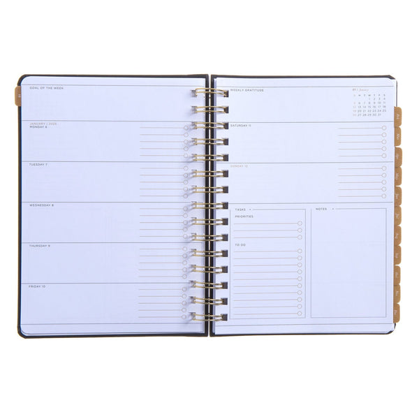 Russell Hazel 2026 A5 Weekly Planner - Spiral Bookcloth - Blush