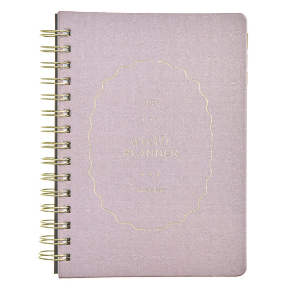 russell hazel 2026 A5 Weekly Planner - Spiral Bookcloth - Blush