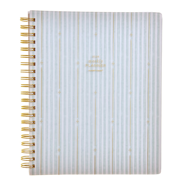 russell hazel 2026 January-December Weekly Planner - Spiral PP - Stripes with Gold Foil