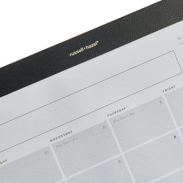 Russell Hazel 2026 Vegan Leather Desktop Calendar - 11" X 17" - 12 Months