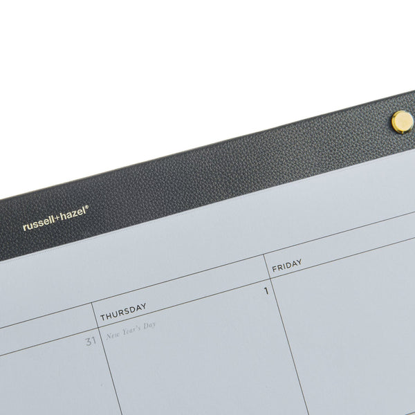 Russell Hazel 2026 Vegan Leather Desktop Calendar - 22" X 17" - 12 Months - December-January