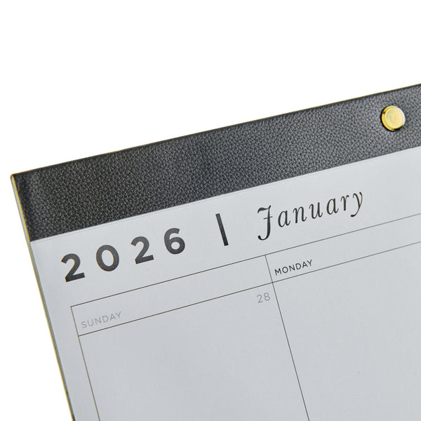 Russell Hazel 2026 Vegan Leather Desktop Calendar - 22" X 17" - 12 Months - December-January