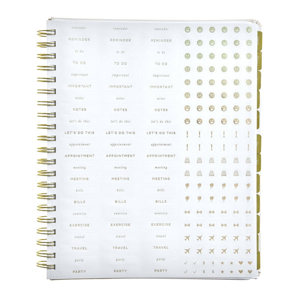 Russell Hazel 2026 Weekly Planner - Spiral Bookcloth - Blush With Gold Foil