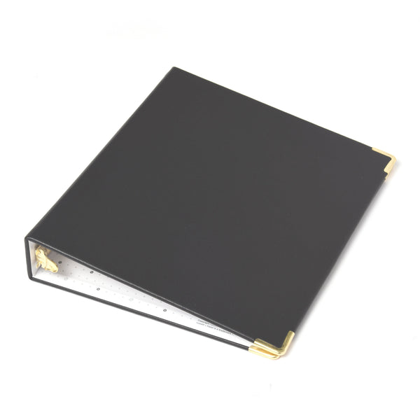 Russell Hazel 3 Ring Mini Binder - Black Vegan Leather