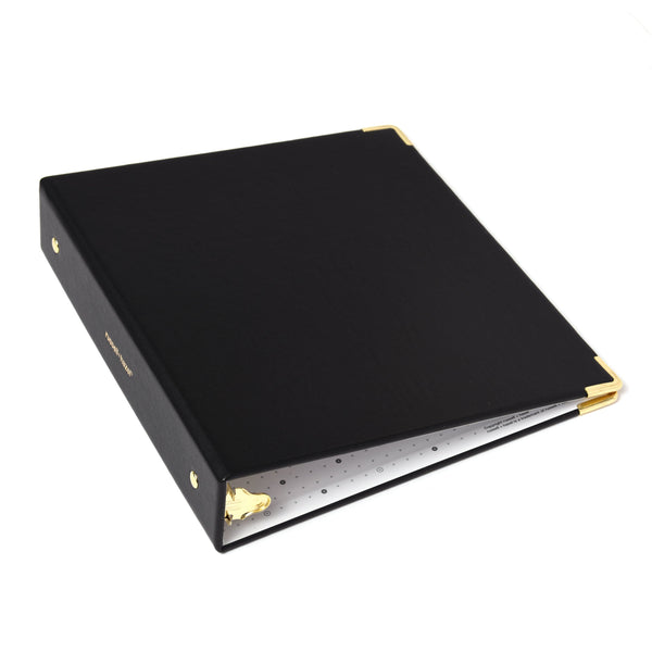 Russell Hazel 3 Ring Mini Binder - Black Vegan Leather