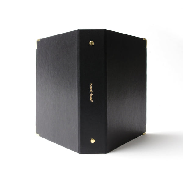 Russell Hazel 3 Ring Mini Binder - Black Vegan Leather