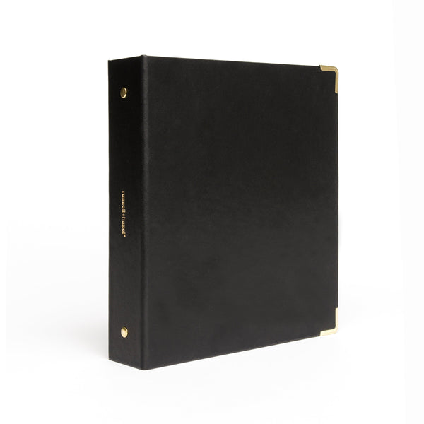 russell hazel 3 Ring Mini Binder - Black Vegan Leather