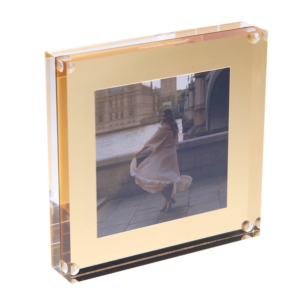 Russell Hazel Acrylic + Gold Picture Frame - 4 X 4 Inches