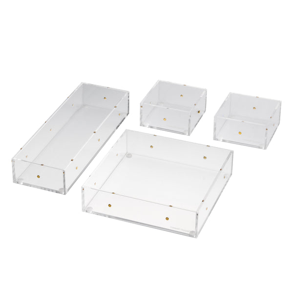 Russell Hazel Acrylic Magnetic Drawer Organizer Set - 4 Compartments