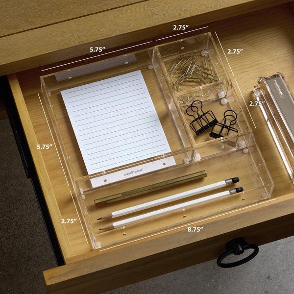 russell hazel Acrylic Magnetic Drawer Organizer Set - 4 Compartments