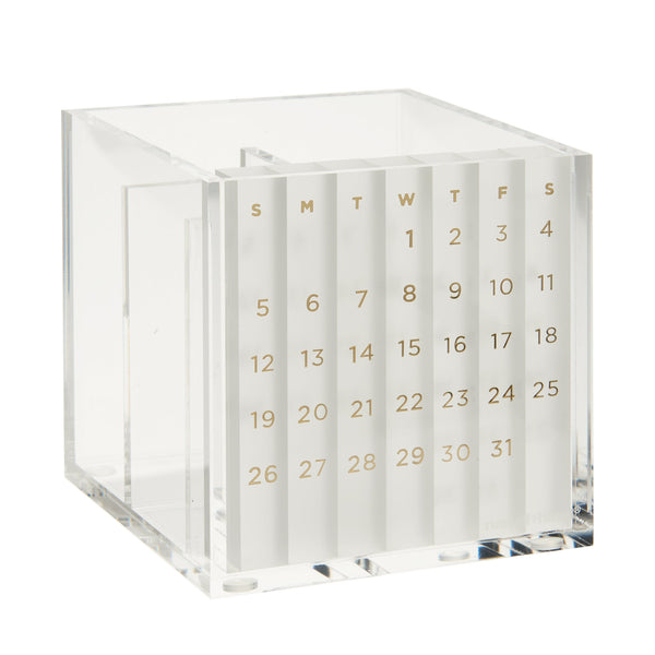 russell hazel Acrylic Perpetual Calendar + Pen Holder