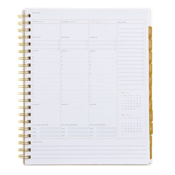 Russell Hazel Blush Floral Weekly Planner - July 2025-June 2026 - 9.1" X 11.2"