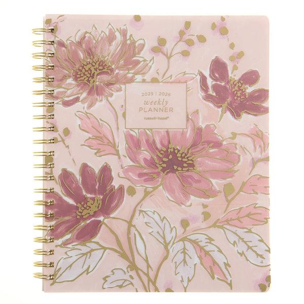 russell hazel Blush Floral Weekly Planner - July 2025-June 2026 - 9.1" x 11.2"