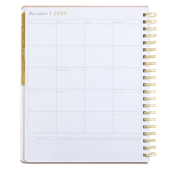 Russell Hazel Blush Spiral Bookcloth Weekly Planner - July 2025 - June 2026