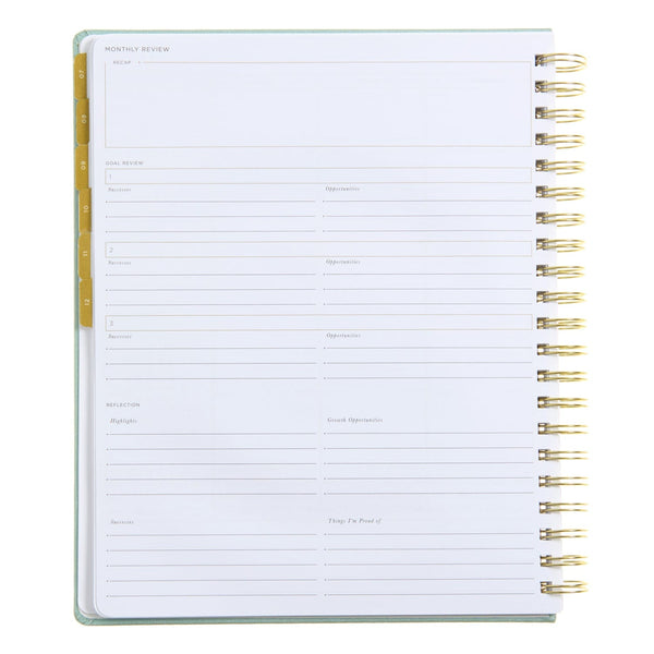 Russell Hazel Dew Spiral Bookcloth Weekly Planner - July 2025 - June 2026