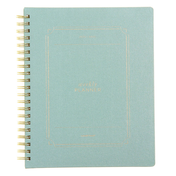 russell hazel Dew Spiral Bookcloth Weekly Planner - July 2025 - June 2026