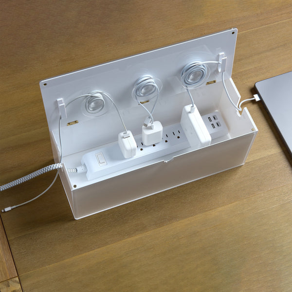 russell hazel Large Acrylic Cable Box - Cord Organization Storage - 15.5" x 6" x 6"