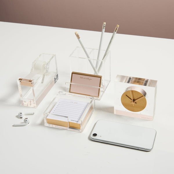 Russell Hazel Acrylic Bloc Pen + Pencil Holder