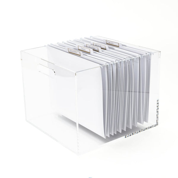 Russell Hazel Acrylic File Box With Handles