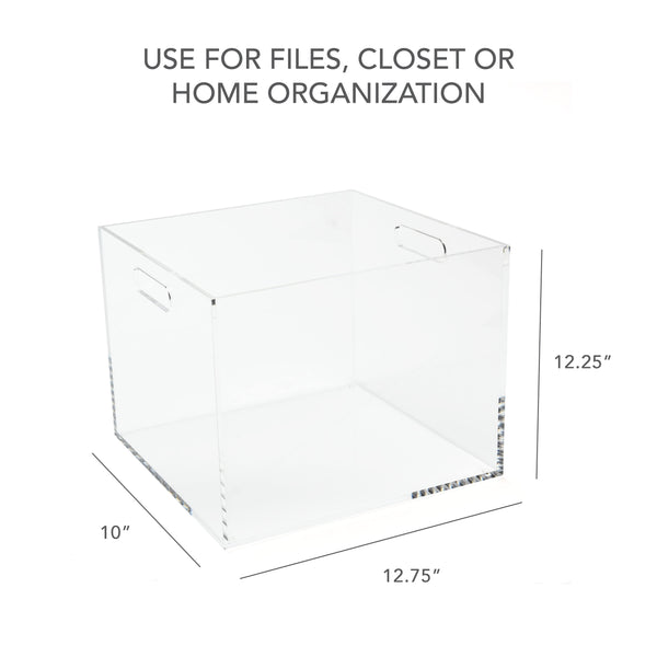 Russell Hazel Acrylic File Box With Handles