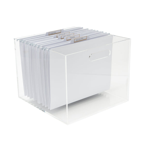 Russell Hazel Acrylic File Box With Handles