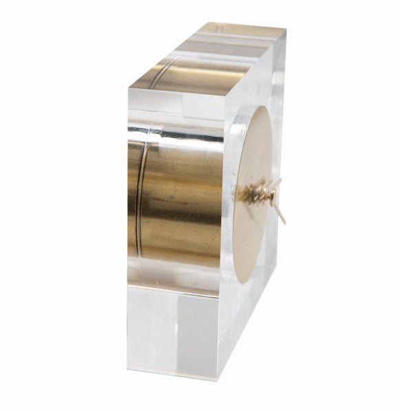 Russell Hazel Acrylic + Gold Clock