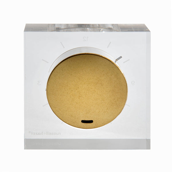 Russell Hazel Acrylic + Gold Clock